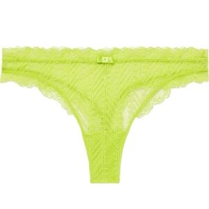 SIMONE PERELE PARIS | 3 / M | Canopée Lace Thong Bikini Lime Neon Chartreuse